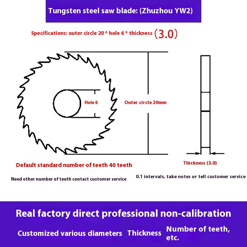 1142-Tungsten steel saw blade milling cutter ebony circular saw blade integral tungsten carbide saw blade outer diameter 20/30/40/60/80/100 Shandong Denso Pricision Tools Co.,Ltd.